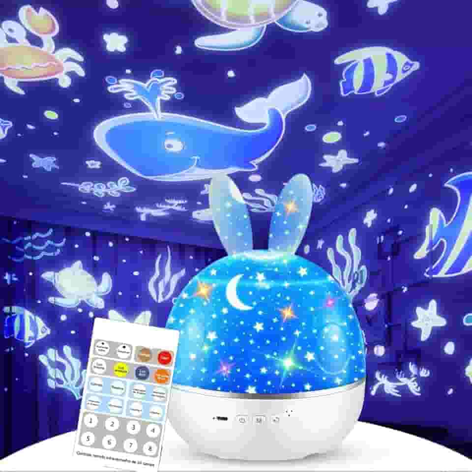 Abajur, 110-220V Projetor de Luz Galaxia, Luminaria Que Tocam Música, Projetor Galaxia com 21 Slides