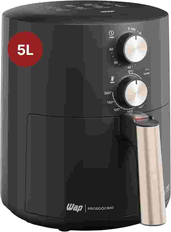 WAP Fritadeira Elétrica Air Fryer GRAND FAMILY 5 Litros, Temperatura Ajustável, Revestimento Antiaderente, 1500W 220V