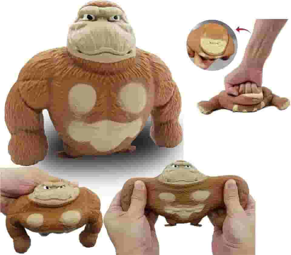 Gorila 15cm Grande Esmaga Antiestresse Macaco Estica Braço