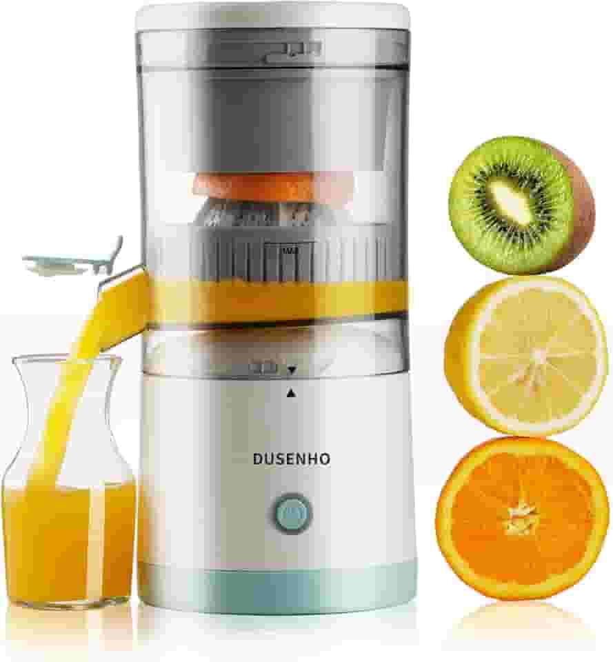 Espremedor elétrico recarregável – Máquina de suco cítrico com USB e escova de limpeza portátil para laranja, limão, toranja..