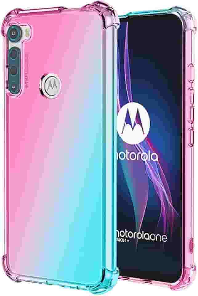 Capa para Moto One Fusion Plus/Moto One Fusion+ PAKF0002IN, capa protetora de TPU fina e antiarranhões à prova de choque para Motorola Moto One Fusion Plus (rosa)