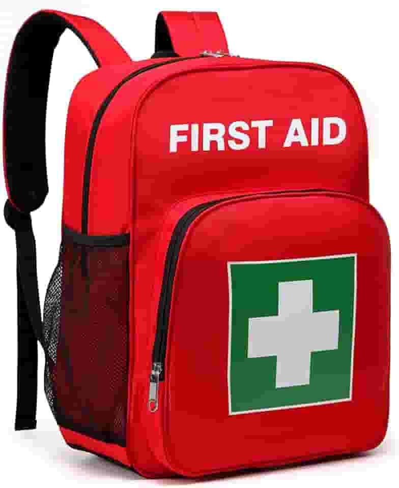 Gatycallaty Kit de primeiros socorros mochila de emergência vazia à prova d'água para casa, carro, viagem, acampamento, esportes, escritório (vermelha), Vermelho