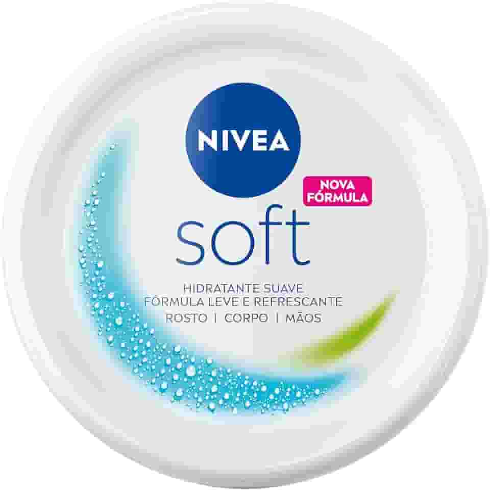 NIVEA Creme Soft 97g - Hidratação suave para rosto, mãos e corpo com fórmula leve e refrescante