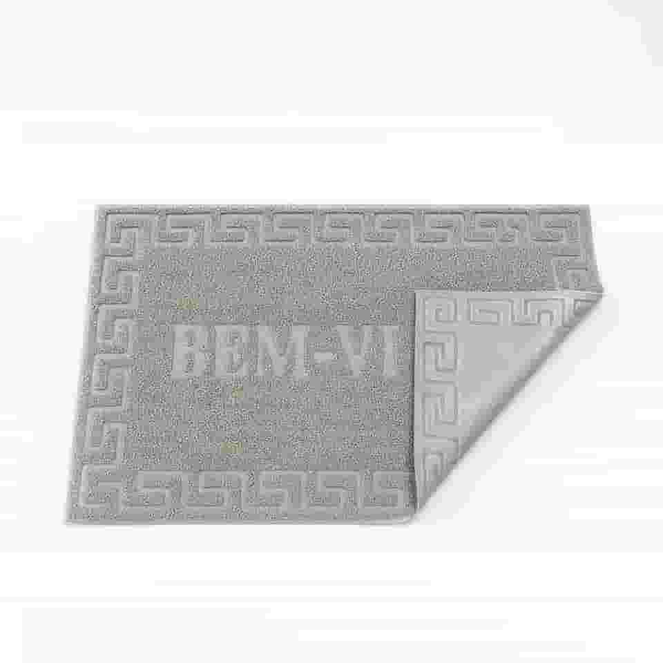 Kit Tapetes Capacho Emborrachado Bem Vindo Porta Entrada Casa Apartamento Antiderrapante (1, Cinza Claro)