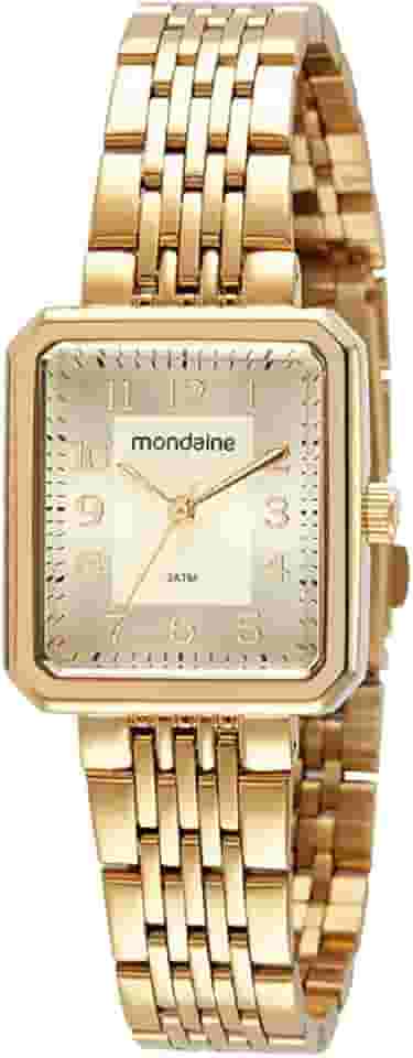 Relógio Feminino Quadrado Casual Dourado