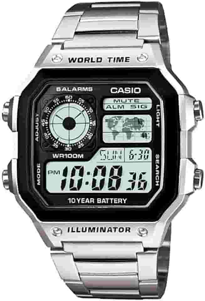 Relógio Casio Masculino Digital World Time AE-1200WHD-1AVDE