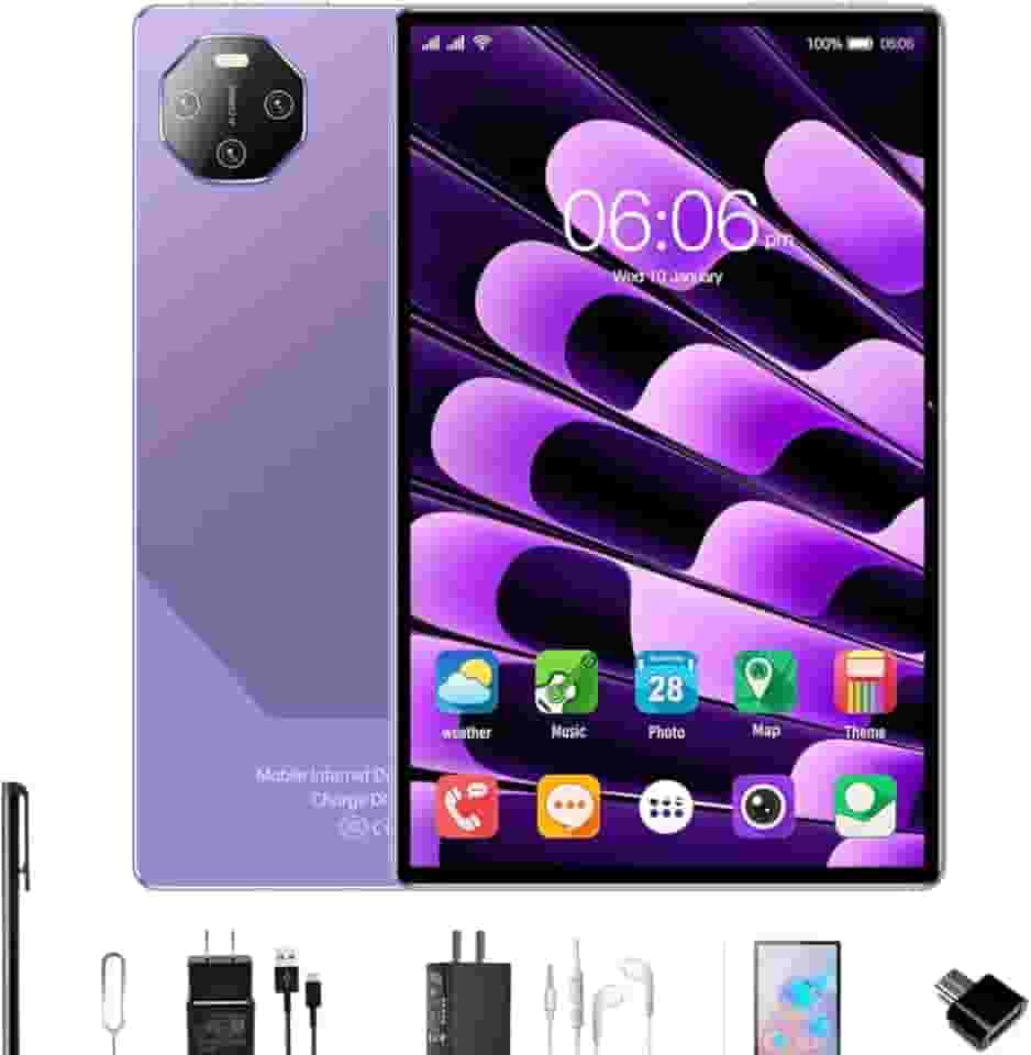 Tablet com tela de 11,6 polegadas, 16 GB de RAM + 512 GB de ROM, câmeras de 24 e 32 megapixels, bateria de 12.000 mAh, edição WiFi, Android 13 (Roxo)