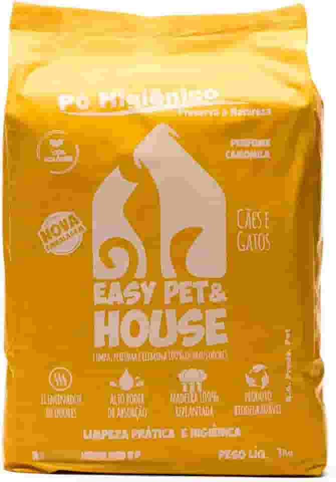 Pó Higiênico Eliminador de Odores Easy Pet & House - 1kg - Para Gatos e Cães - Neutraliza Odores e Mantém o Ambiente Fresco (Camomila)