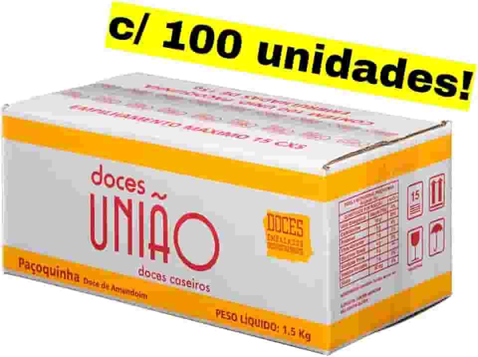 Paçoca Rolha 1,5kg c/100 União - Embaladas individualmente