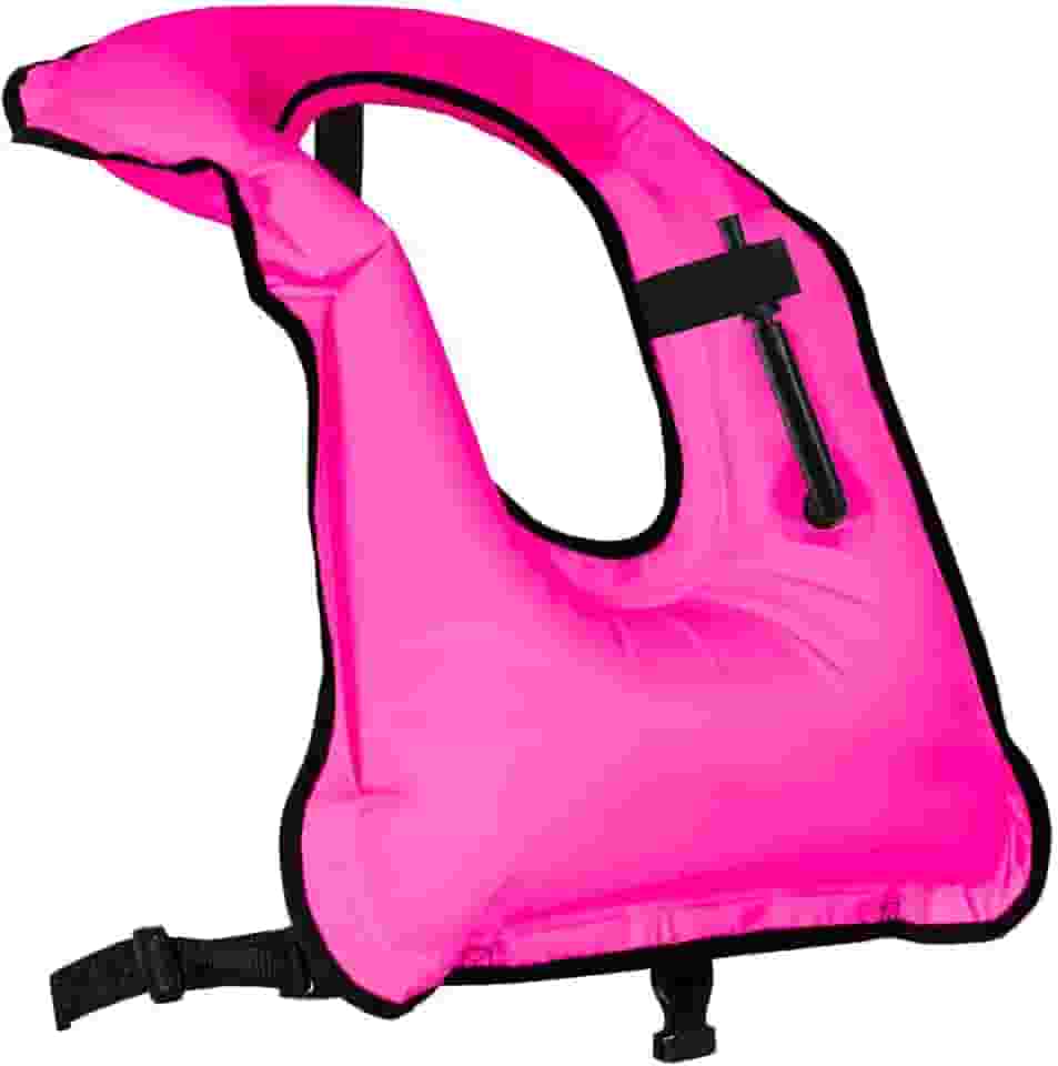 lnztzol Colete De Mergulho Inflável Para Adultos, Colete De Natação, Jaquetas De Mergulho Portáteis Para Mergulho, Natação, Caiaque, Surfe, Carga De Segurança De Até 220 Libras (Rosa)
