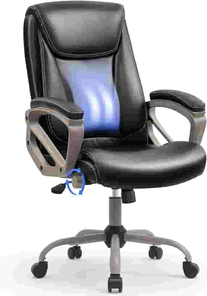 Cadeira Escritório Presidente Preta – Design Ergonômico com Apoio de Cabeça Ajustável e Encosto Lombar com Ângulo Regulável – Base Cromada Resistente – Revestimento Premium – Yamasoro