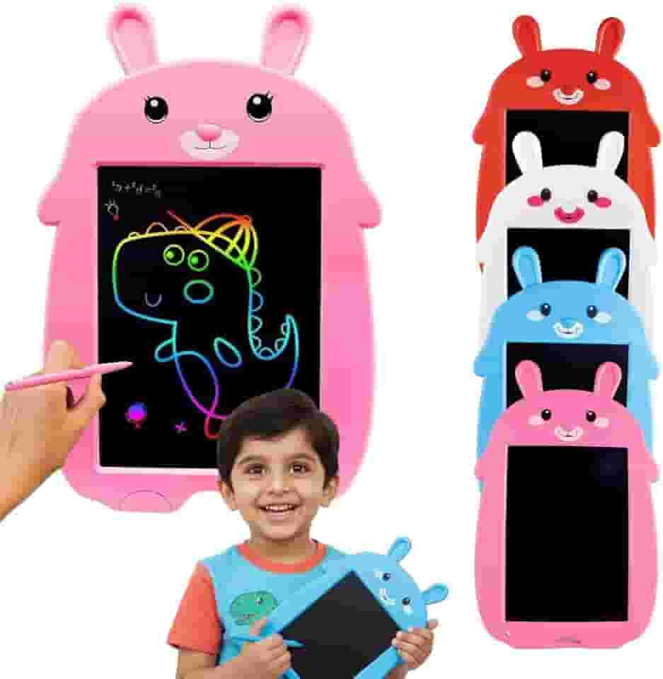 Lousa Mágica Infantil RGB Coelho | Cor Vermelho, Tablet de Desenho e Escrita Digital | Leve, Portátil, Ecológica, com Caneta e Apagamento Automático | Exclusividade Izal®