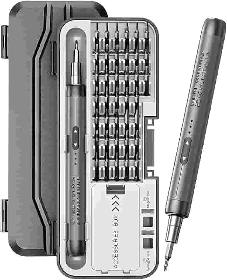 Chave de Fenda Eletrica, 46 em 1 Kit de Mini Parafusadeira Elétrica, Chaves de Precisão para Reparos Eletrônicos