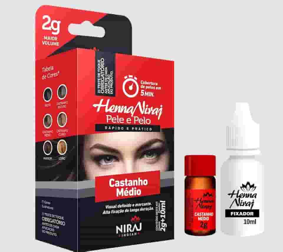 Niraj Henna Para Sobrancelhas Castanho Médio 2 G