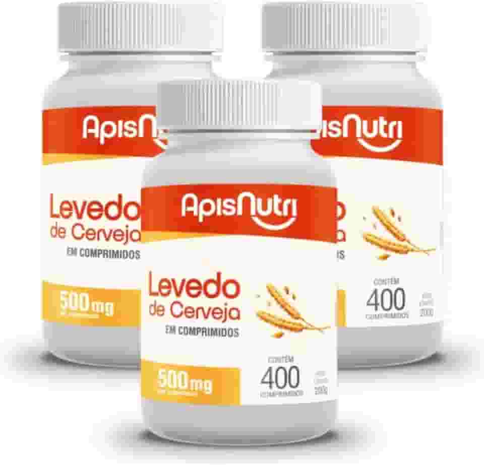 Kit 3 Levedo de Cerveja 500mg Apisnutri 400 Comprimidos