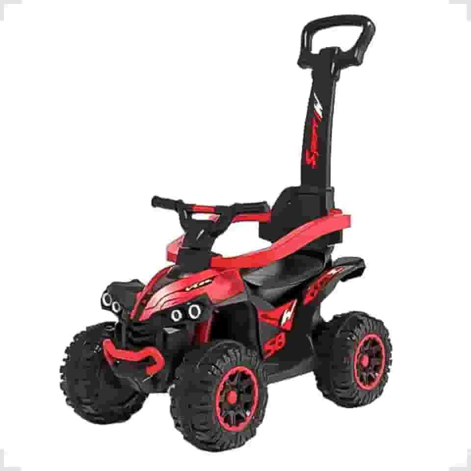 Quadriciclo Infantil Jipe Com Pedal Spider Kidino Carrinho De Passeio Infantil Com Haste Empurradora Andador Smart Carrinho Empurrador (Vermelho)