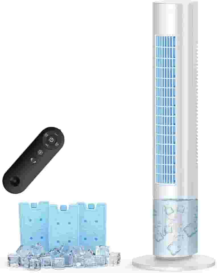 Balko - Refrigerador de ar evaporativo de 35 polegadas, condicionador de ar aprimorado para pântanos 2024 com modo de refrigeração, 3 velocidades, temporizador inteligente para desligamento