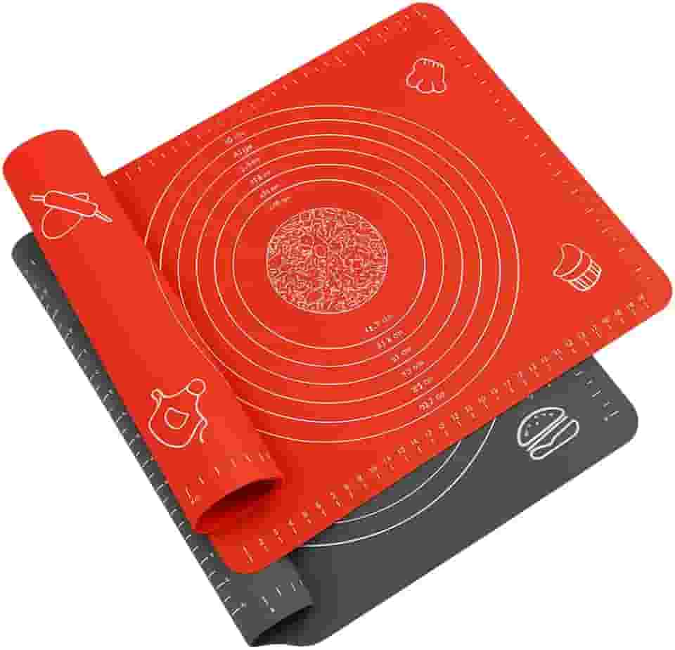 Kit Com 2 Tapetes De Silicone Culinário Ideal Para Confeitaria Preparar Massas Como Pães Pão de Queijo Rosquinhas Forma Antiaderente Reutilizavél Premium 30x 40 FONSES (CORES SORTIDAS)