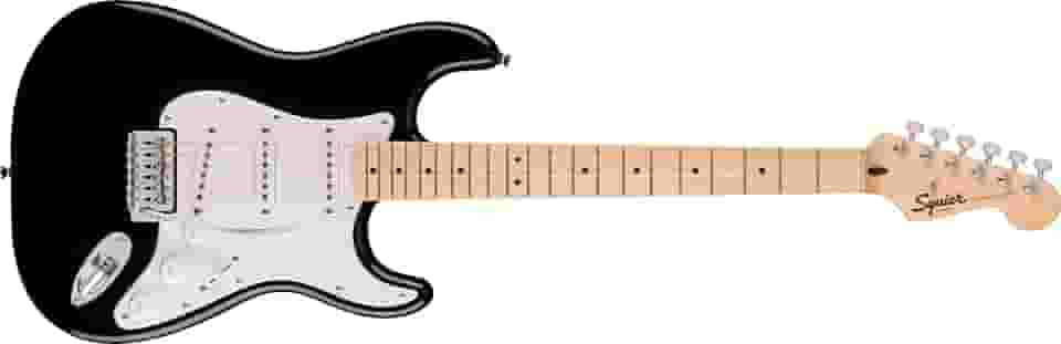 Squier Guitarra elétrica Fender Sonic Stratocaster®, escala de bordo, palheta branca, preta
