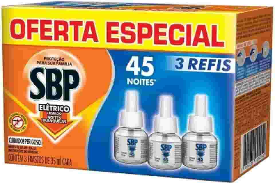 Repelente Líquido Elétrico SBP Refil - Caixa c/ 3 Unidades 32,9ml cada
