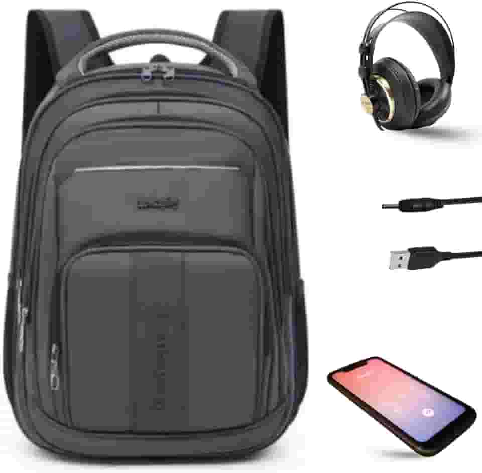 Mochila Unissex Premium Reforçada Impermeável 48x34x20 – 4 Divisórias Externas, 2 Bolsos Laterais, Entrada USB e P2, Alças Acolchoadas e Compartimento para Notebook-Vende Mais