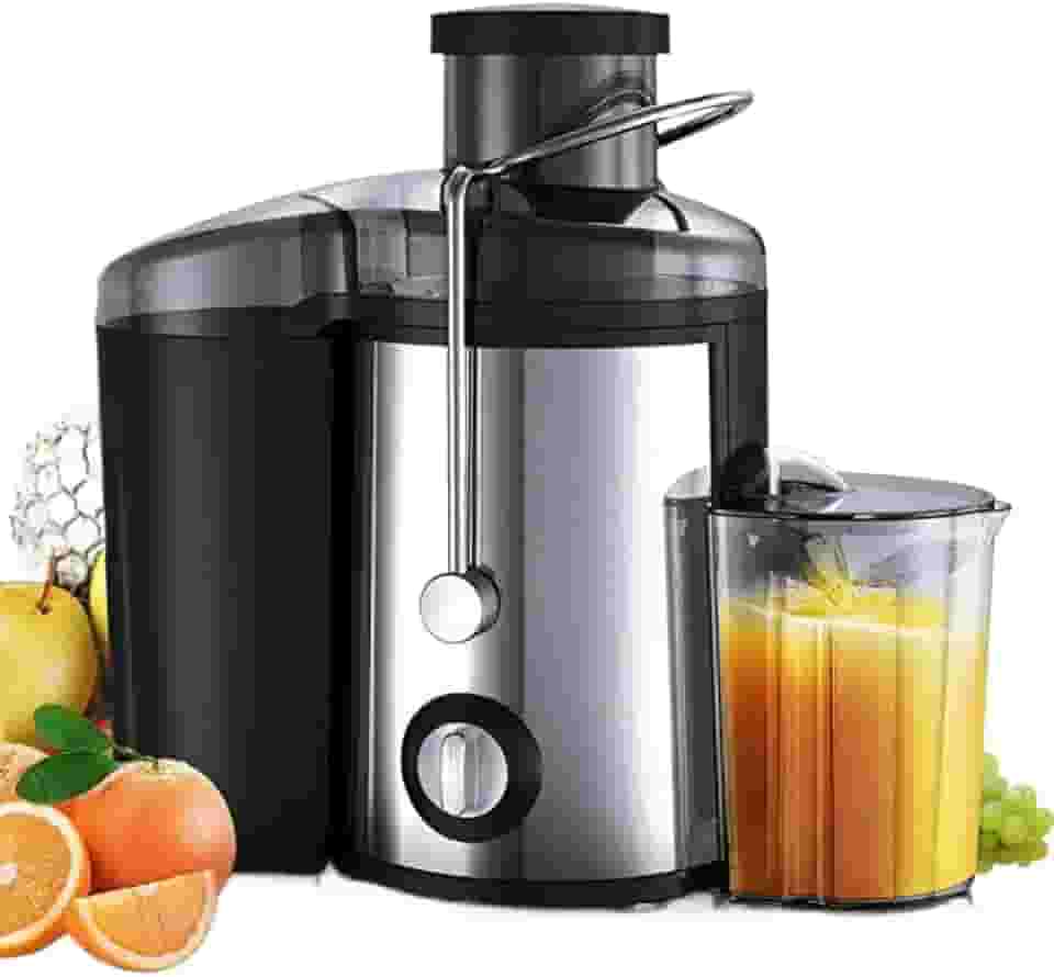 Centrífuga Elétrica de Frutas 1500W – Juicer Inox Preto, 2 Velocidades, Copo 800ml, Coletor de Polpa 1500ml, 110V ou 220V(110V)