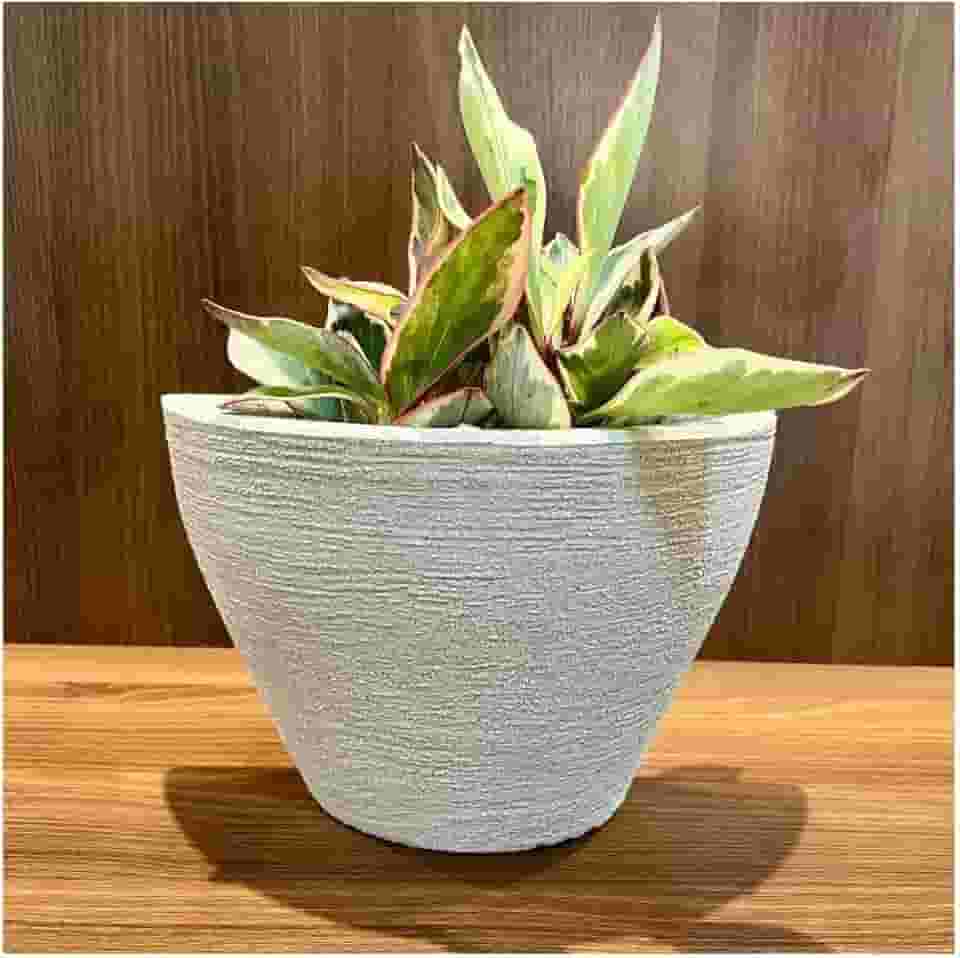 VASO POLIETILENO DE PAREDE DECORATIVO P/PLANTAS/JARDINS/ESCRITÓRIOS LUXO (BEGE)