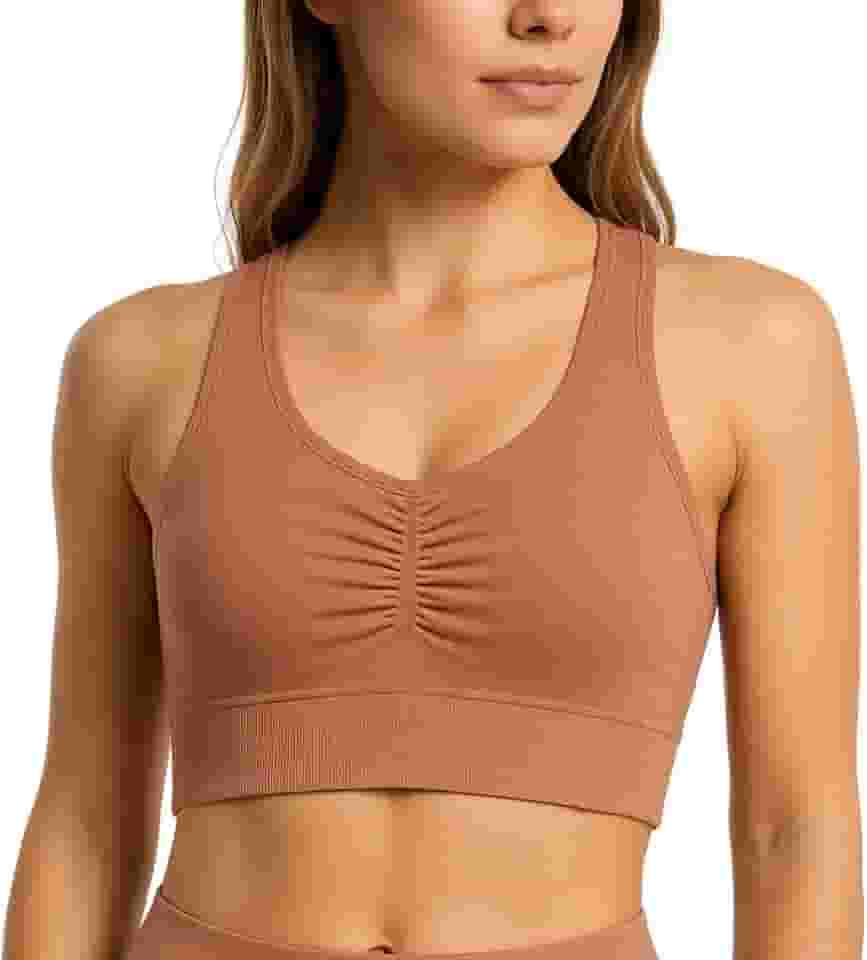 Top Selene Sem Costura Esportivo Microfibra S/Bojo Reforçado Nadador Alta Sustentação Fitness Academia Corrida