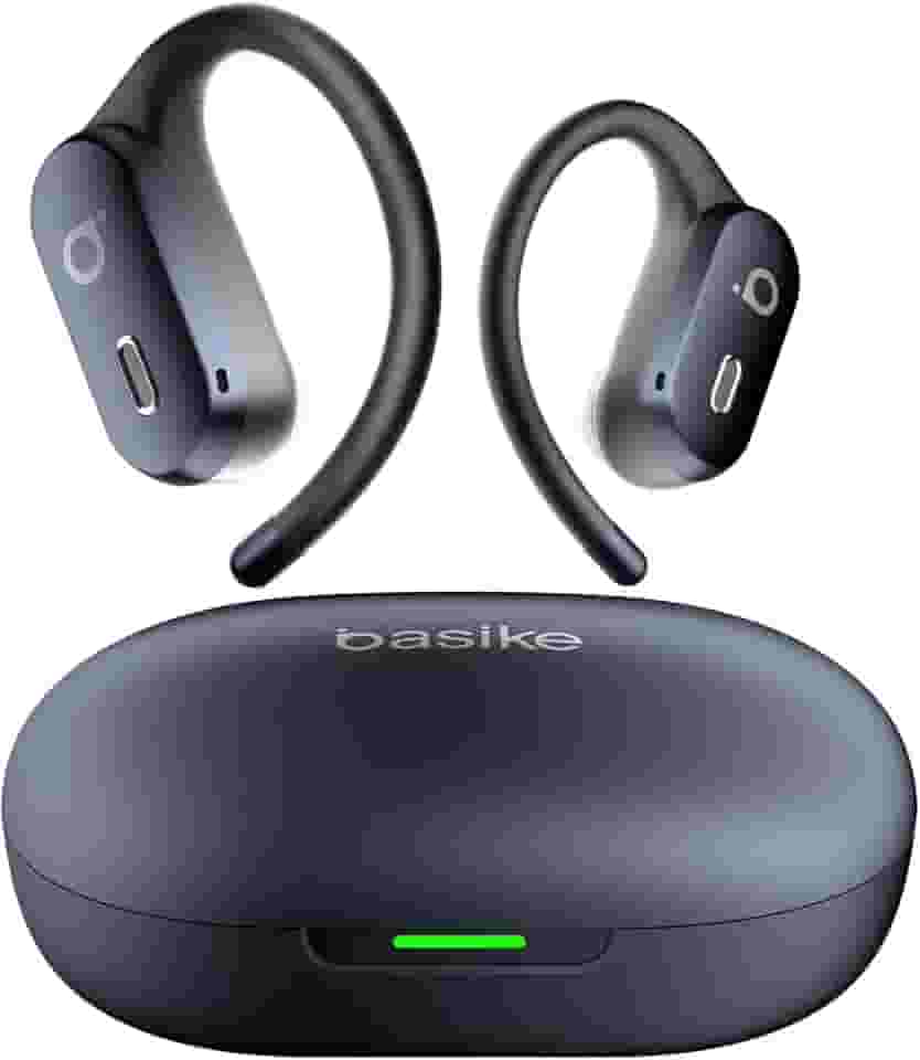 Basike Fone de Ouvido Bluetooth Esportivo 5.4, OWS/TWS Som Estéreo Hi-Fi, ANC e Modo Transparência, Suporta Chamadas de Voz, Resistente a Suor e Respingos, Compatível com Android e iOS – Azul
