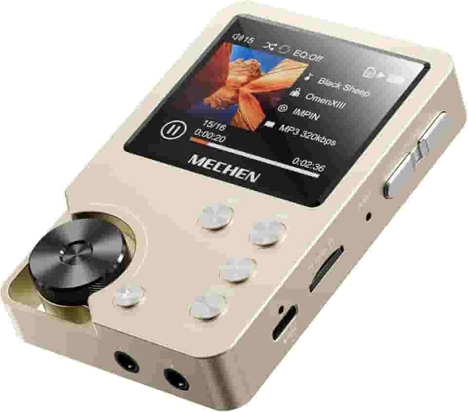 MECHEN M30 HiFi MP3 Player, Lossless DSD High Resolution Digital Audio Music Player, High-Res Portable Audio Player with 64GB Memory Card，Gold