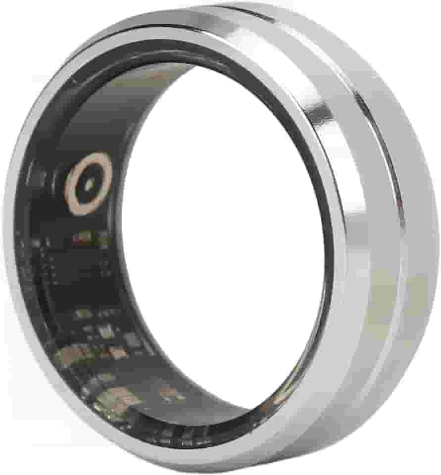 ASHATA Anel inteligente de saúde, anel de saúde para monitorar a frequência cardíaca do sono, contagem de passos, tirar fotos remotamente, anel de saúde inteligente IP68 para homens e mulheres, prata