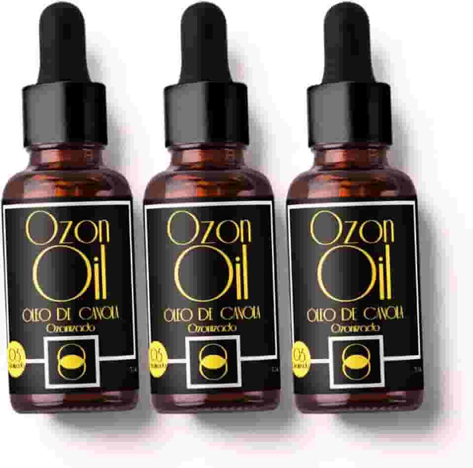Óleo de Canola Ozonizado 100% Puro 30ml Kit 3 por 2! Concentrado Frasco Âmbar