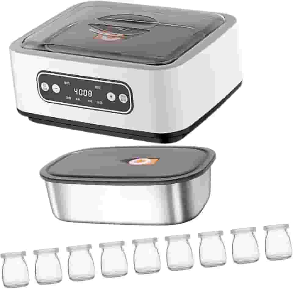 DimyFew Máquina de Iogurte Elétrica em aço Inoxidável para Casa, com copo