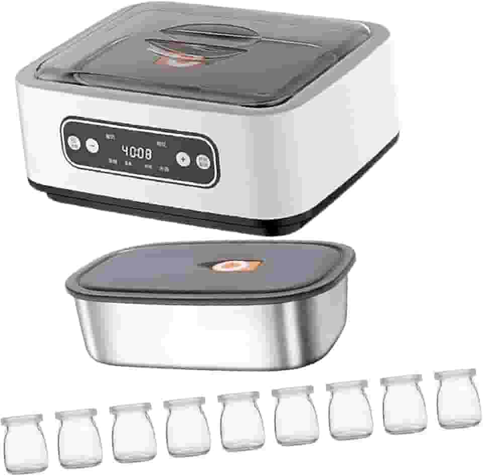 Máquina de Iogurte Elétrica em aço Inoxidável para Casa, com copo