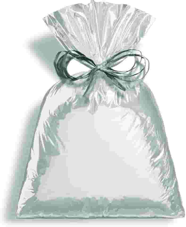 Saco Para Presente Cromus Embalagens com Acabamento Metalizado na Cor Prata 20x29 cm com 50 Unidades