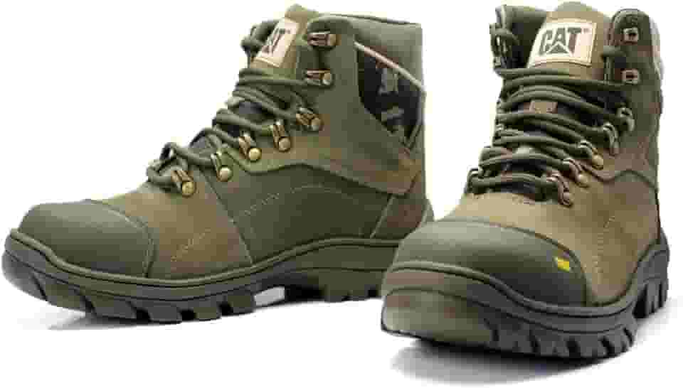 Bota Cat Masculina em Couro Adventure Biqueira Interna