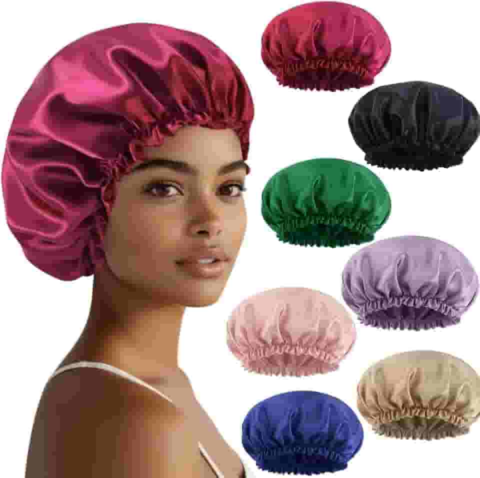 Touca de Cetim, Cores Sortidas, Com Elástico, Proteção Noturna para Cabelos, Anti-Frizz