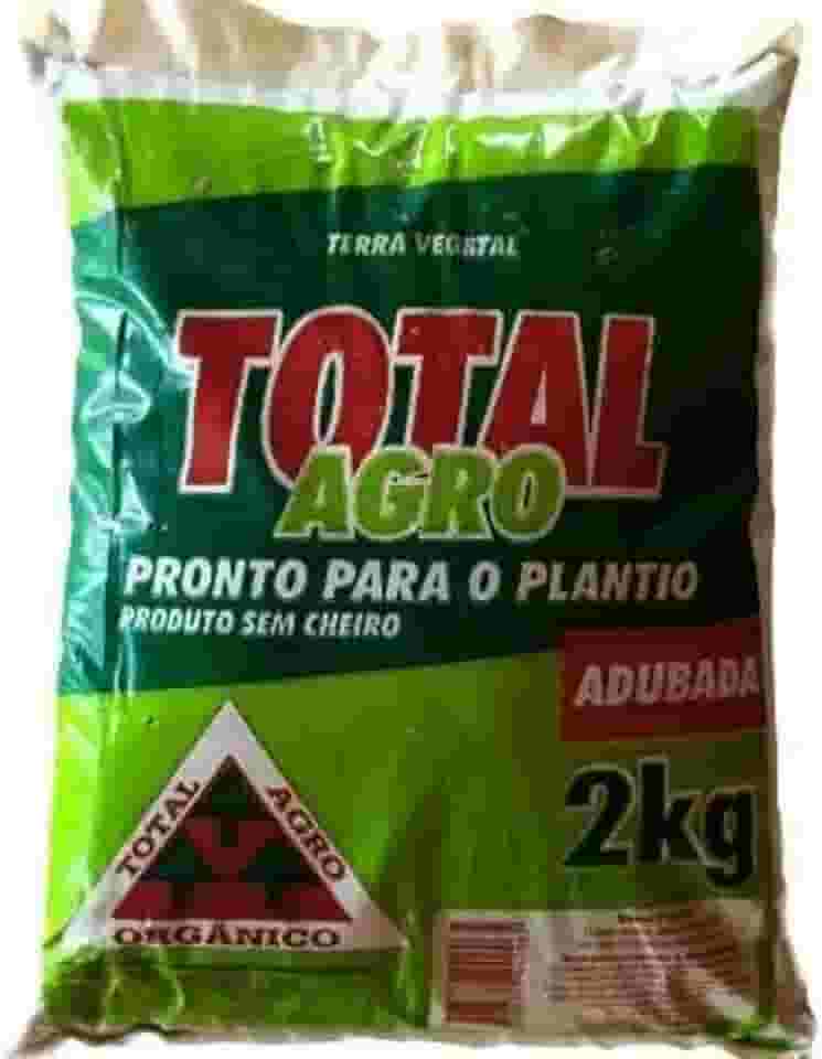 Terra Vegetal Preta Adubada Pacote 2kg - Substrato Orgânico para Plantio Saudável em Jardins, Hortas, Gramados e Vasos - Total Agro Sem Cheiro