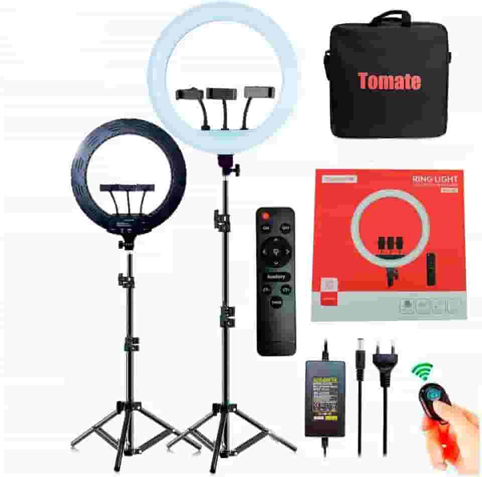 Ring light Profissional Grande High Light + Tripé 2.1m 18 polegadas