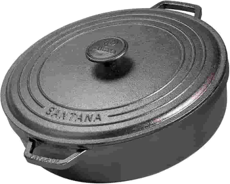 Panela De Ferro Fundido 3,9 L Risoto Risoteira 28 Cm Com Tampa