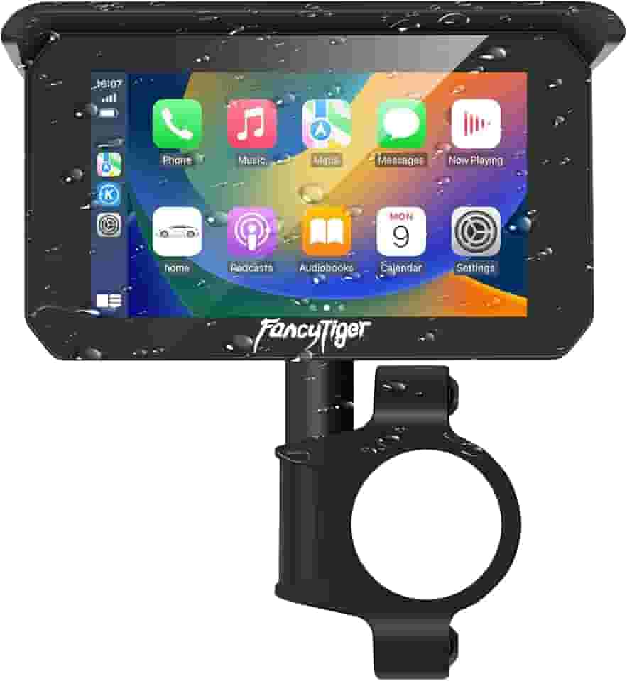 Moto Carplay e motocicleta Android Auto, tela sensível ao toque IPS de 5 polegadas, sistema de navegação GPS para motocicleta, WiFi, Bluetooth, à prova d'água, suporta Siri/Google Assistant