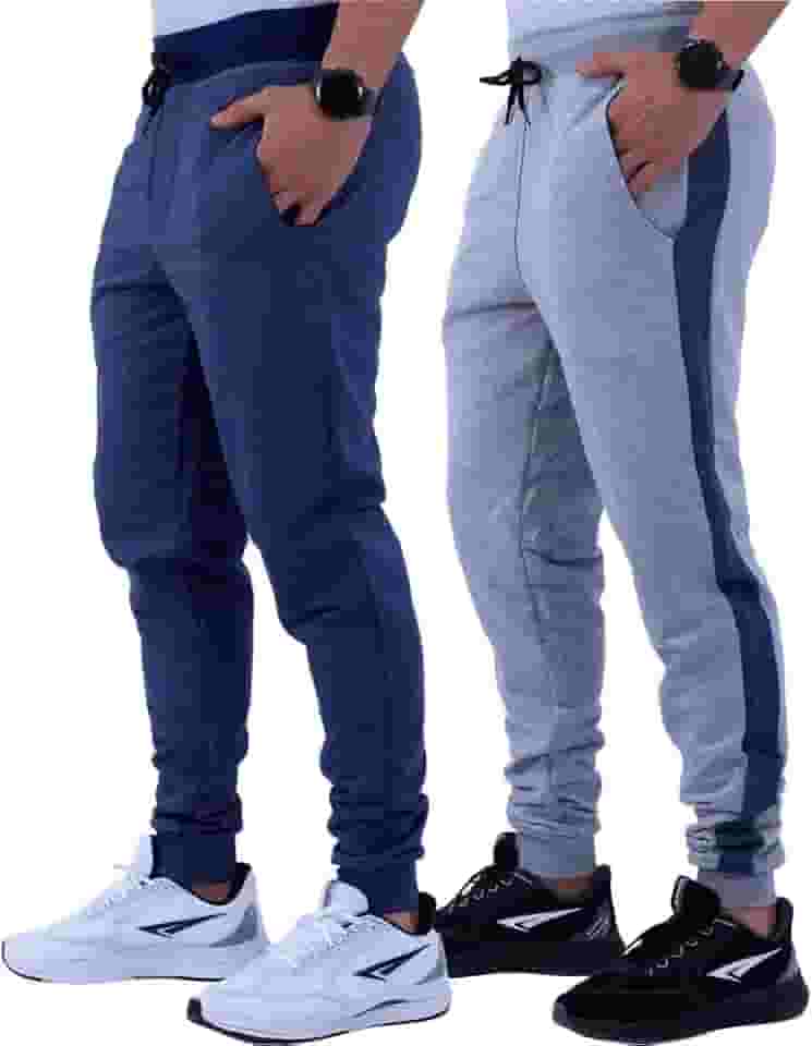 Kit 2 Calças Masculina Moletom MXD Conceito Slim Jogger Casual Cores Tradicionais Academia Lazer Treino Passeio