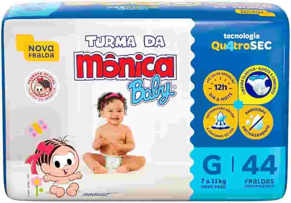 Fralda Turma da Mônica Baby Mega G 44 Unidades