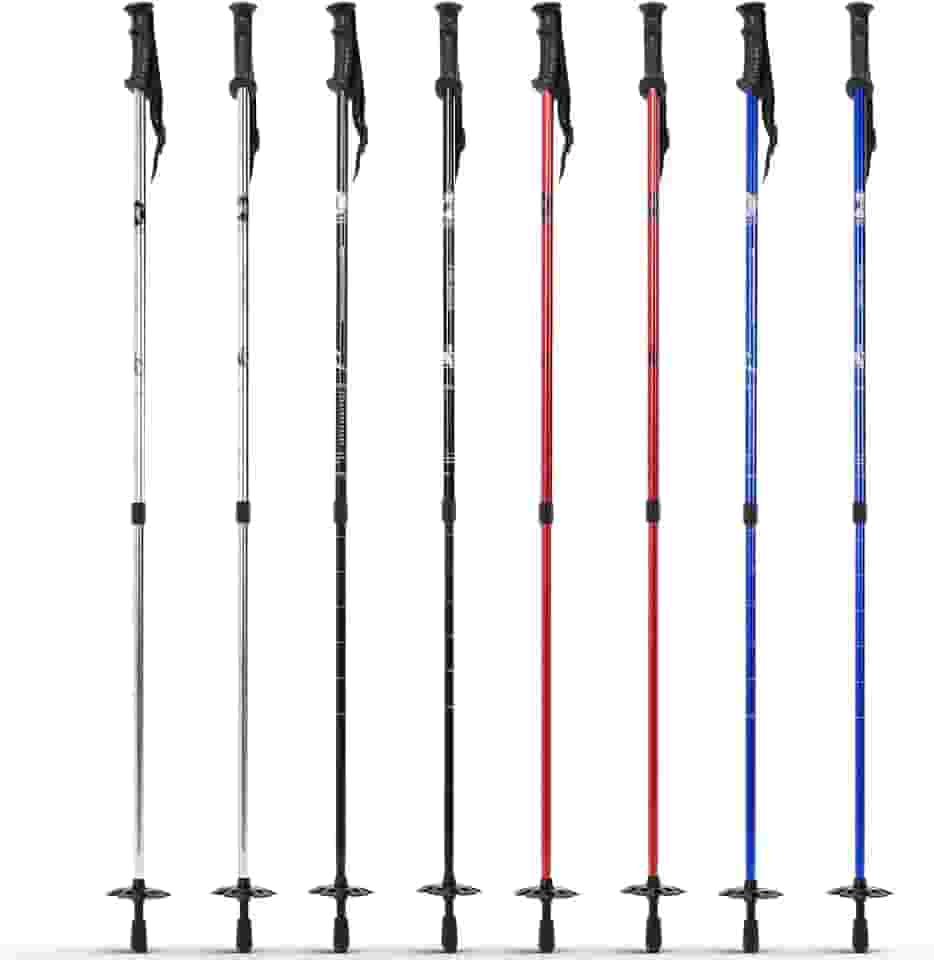 Pacote com 4 bastões de esqui ajustáveis para esqui alpino, leves, de alumínio, para adultos, homens e mulheres (78-135 cm/31-53 polegadas)