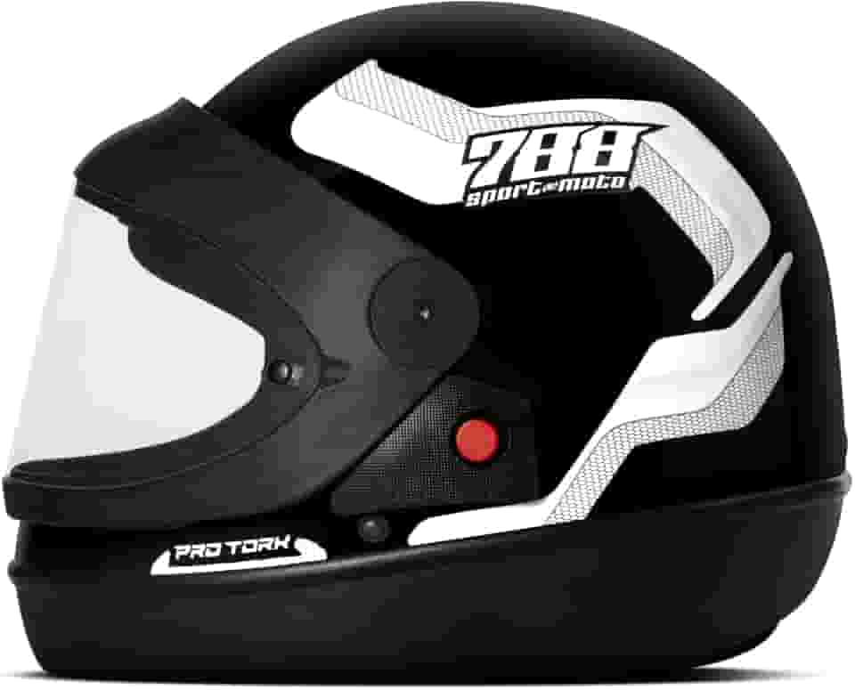 CAPACETE FECHADO PRO TORK SPORT MOTO 788 PRETO - BRANCO TAM. 60