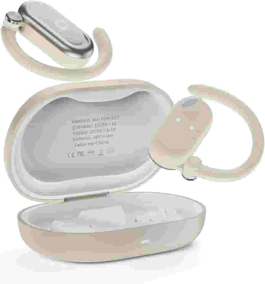 Basike Fone de Ouvido Bluetooth 5.4 OWS, Fone de Ouvido Sem Fio Esportivo HiFi Estéreo Som, IPX4 à Prova D'Água, Redução de Ruído ENC, 30h de Autonomia e Case Voz para Corrida e Exercícios (Rosa)