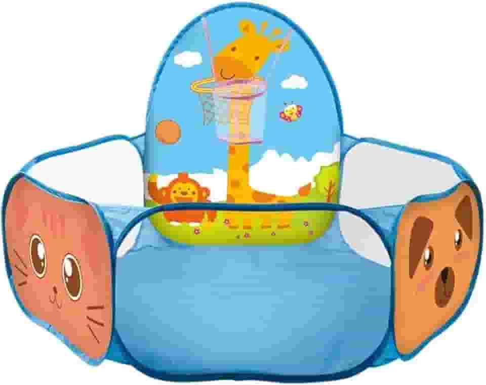 Piscina De Bolinhas Infantil c/Cesto De Basquete Girafinha