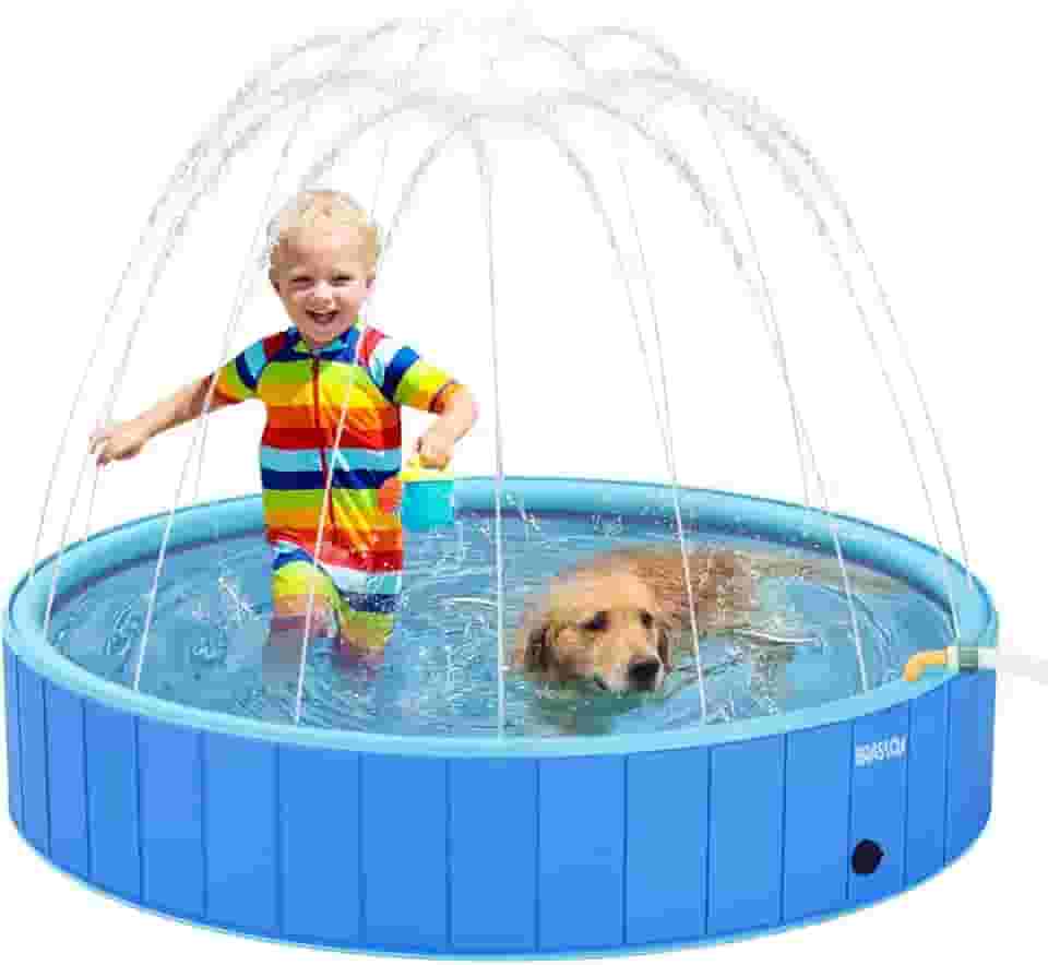 Piscina Infantil e para Animais de Estimação Portátil e Dobrável, Adequada para Cachorros, Cães de Pequeno, Médio e Grande Porte, Gatos e Crianças
