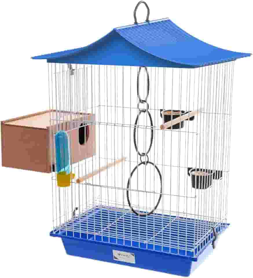 Gaiola Calopsita Agapornis Acessórios Brinquedos Vivopet Epóxi Criadeira com Ninho (Azul)