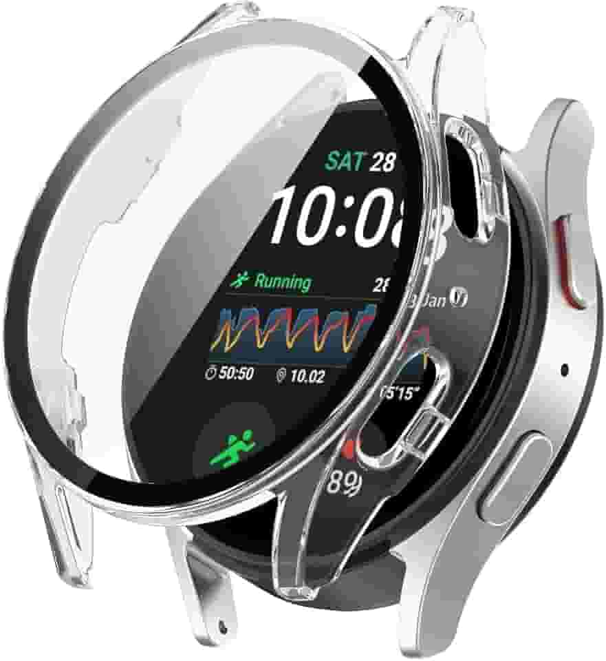 Capa Protetora Case Com Pelicula De Vidro Embutida 123smart Compativel Com Galaxy Watch 7 44mm (Transparente, 44mm)